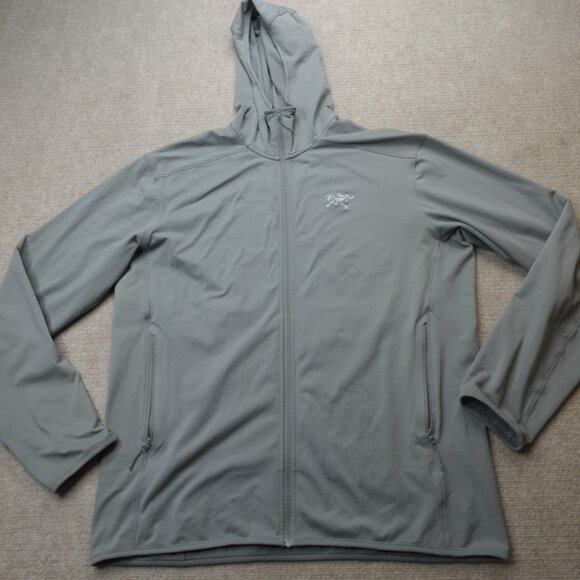 Arc'Terxy Jacket Large Blue Gray Kyanite Full Zip Hoodie Stretch Fleece - Picture 1 of 8
